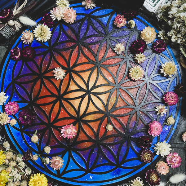 Crystal Grid Flower of Life, Flower Pythagoras - Space
