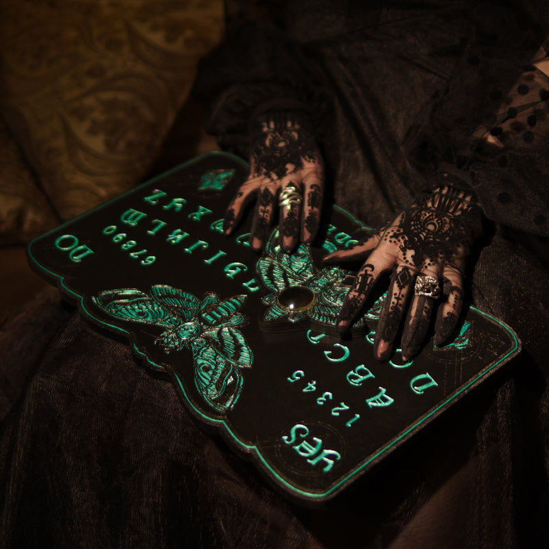 Ouija Board - Black and Emerald Death's head moth