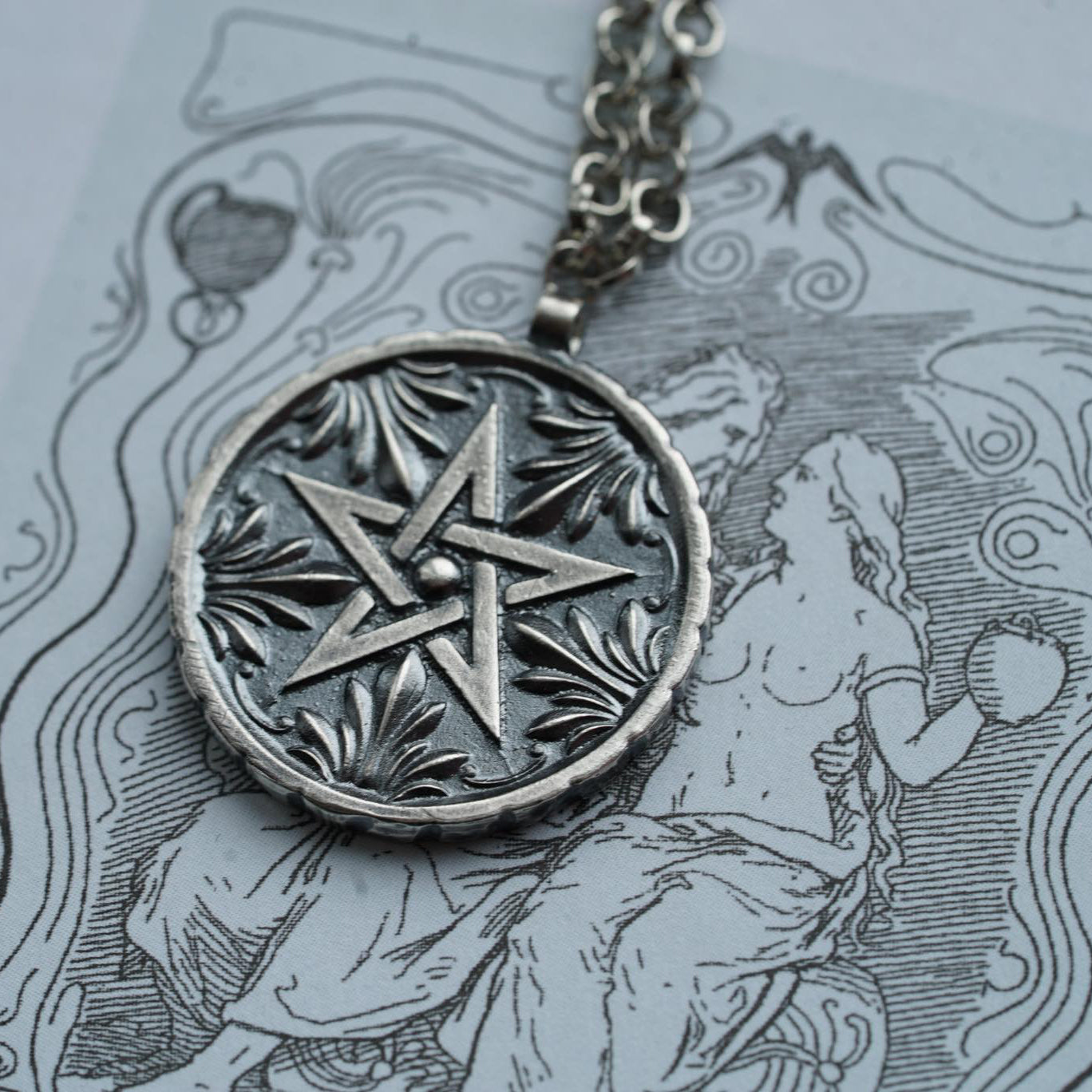 Silver pendant "Ace of Pentacles"