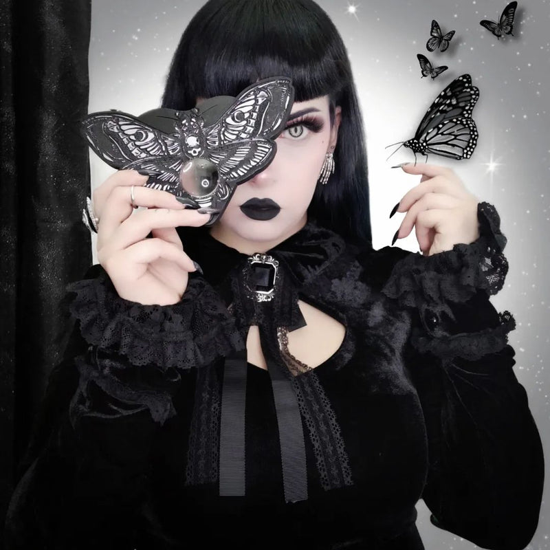 Planchette - Black and Silver Death's head moth