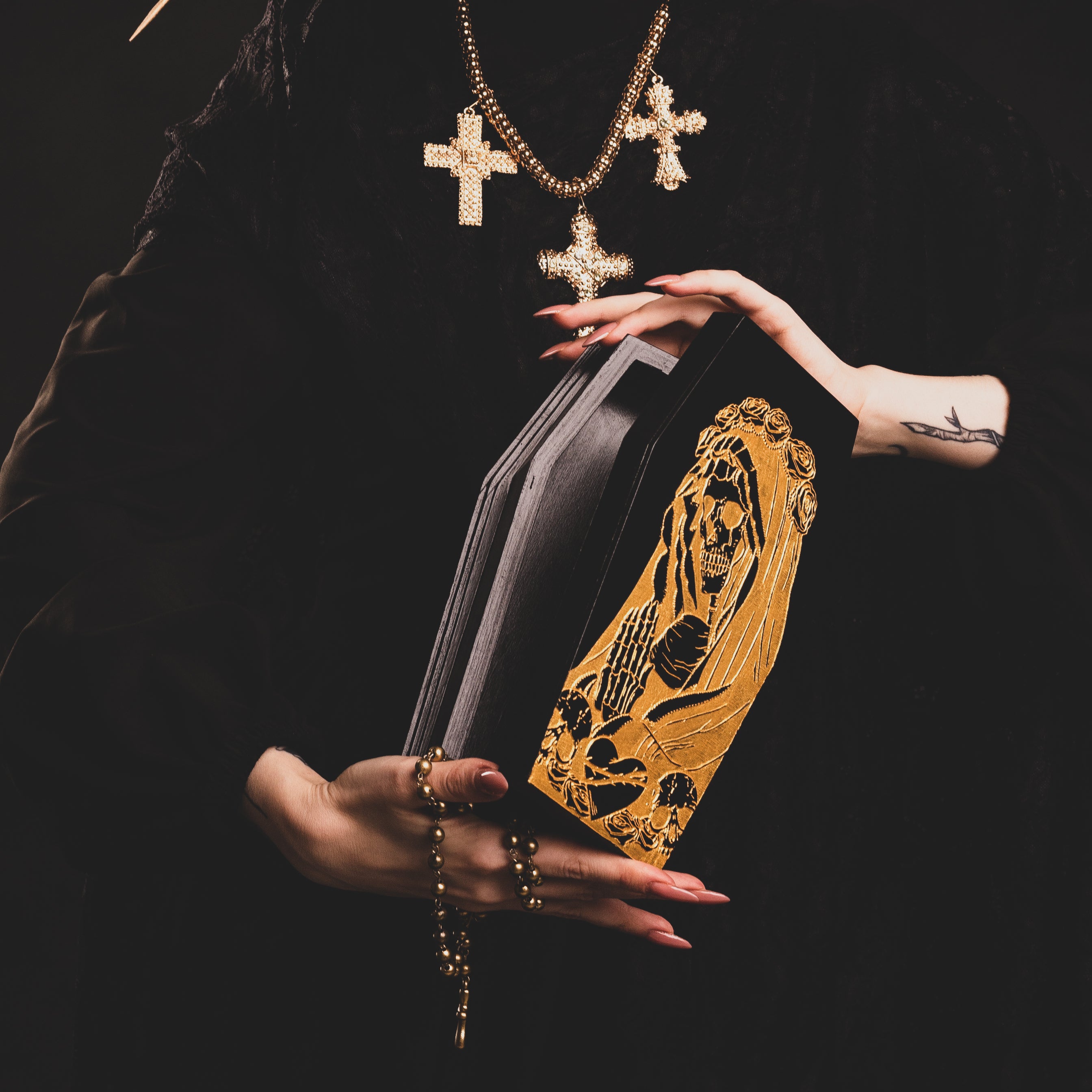 Box Coffin - Golden Santa Muerte