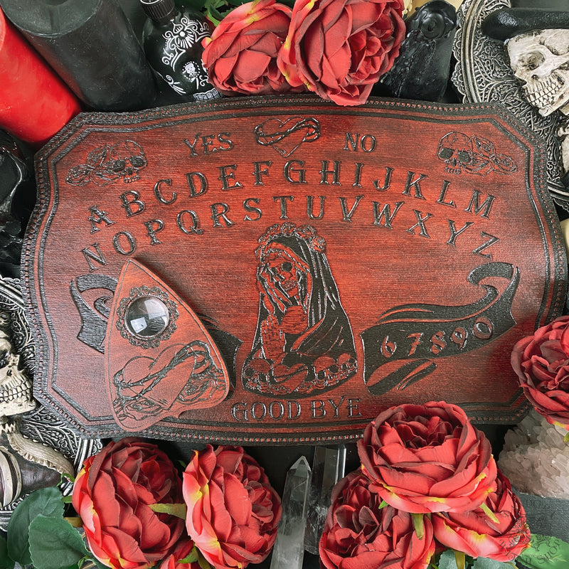 Ouija Board - Santa Muerte - Red wood