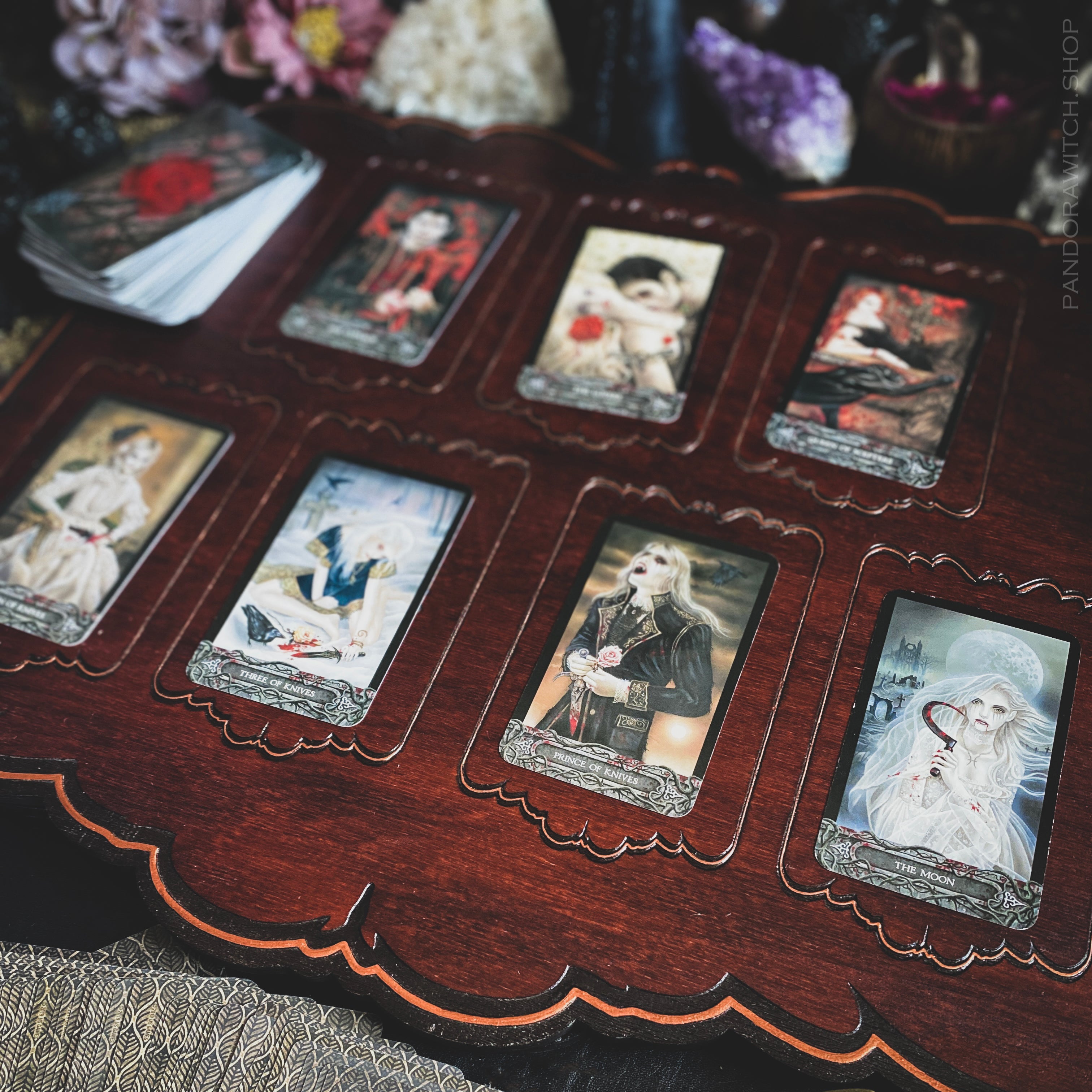 Seven Days Tarot Spread Board - Red wood