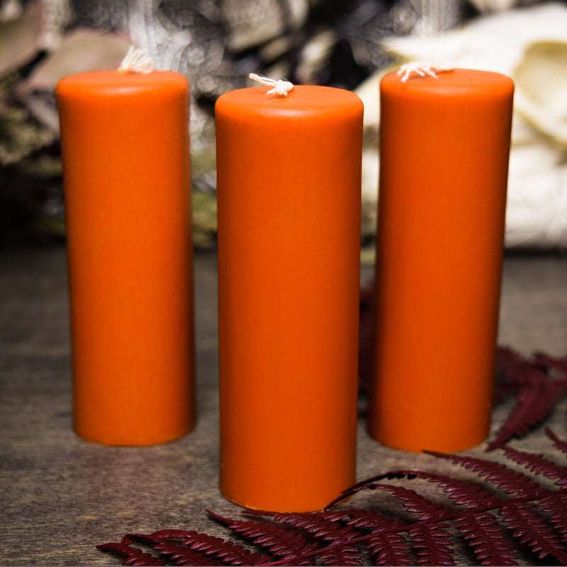 Orange cylinder - Beeswax candle