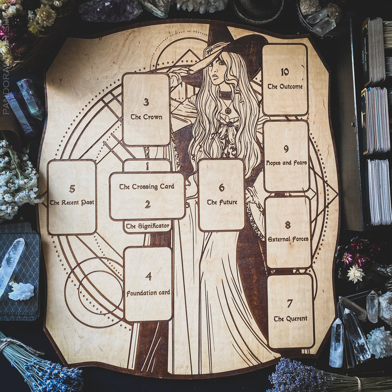 Tarot Spread Board Celtic Cross - The Witch