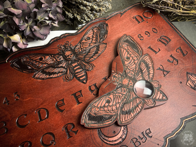 Planchette - Copper Death's head moth Red wood