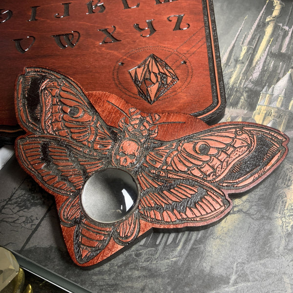Planchette - Copper Death's head moth Red wood