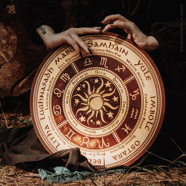 Wheel of the Year - Sun - Natural wood