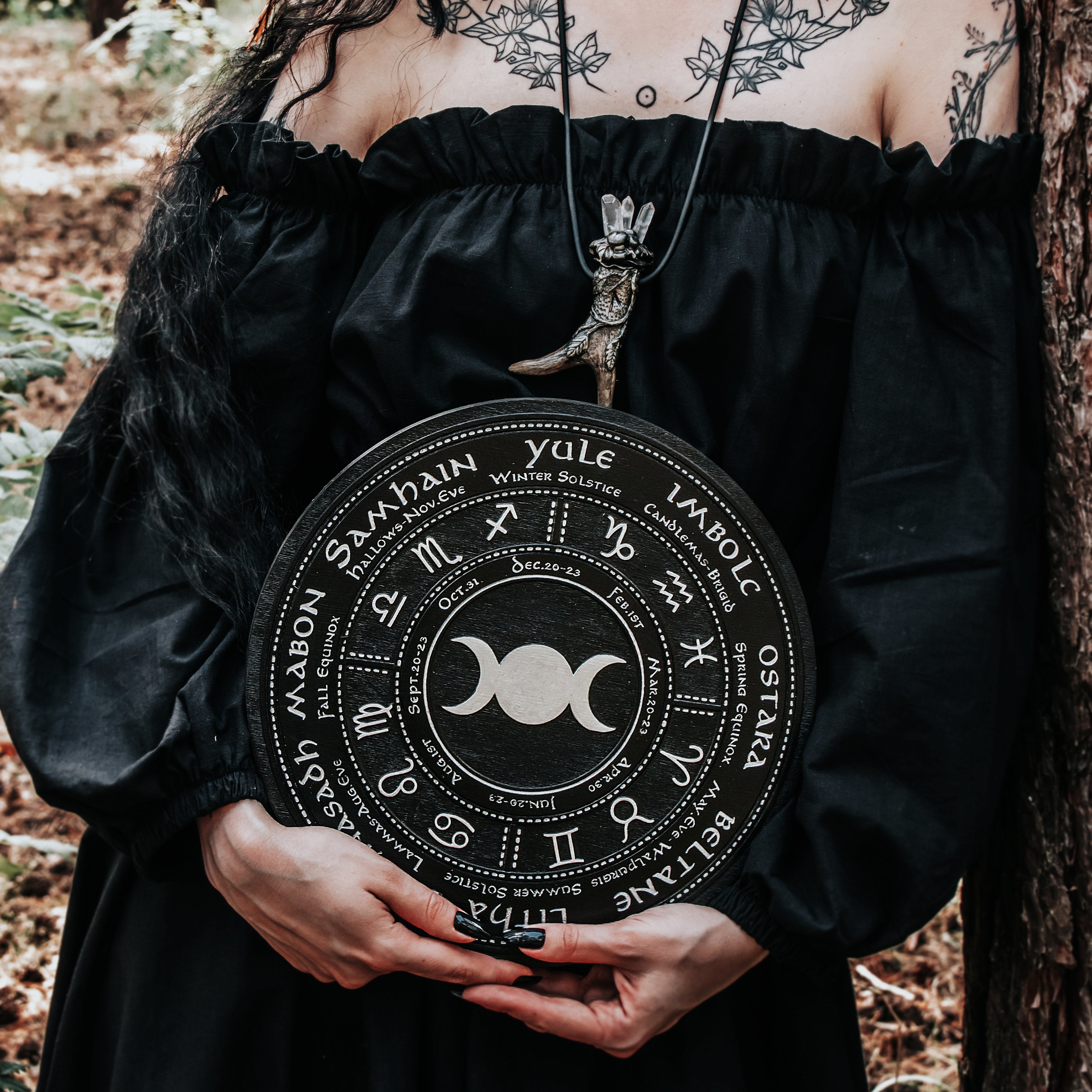 Wheel of the Year - Triple Moon - Black\Silver