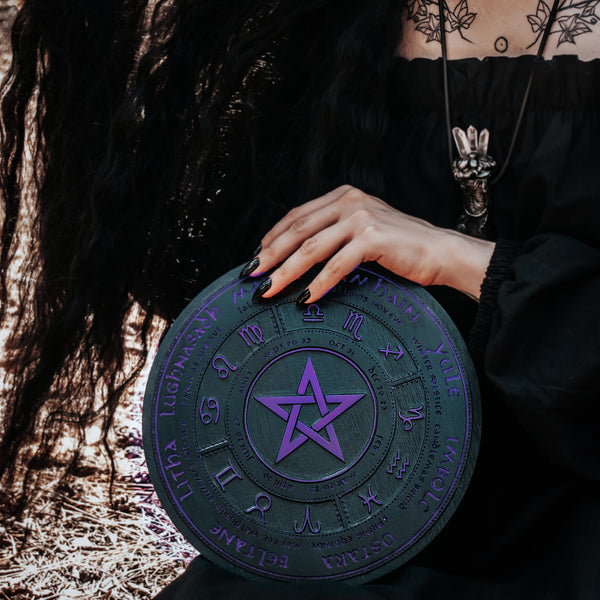 Wheel of the Year - Pentagram - Black\Purple
