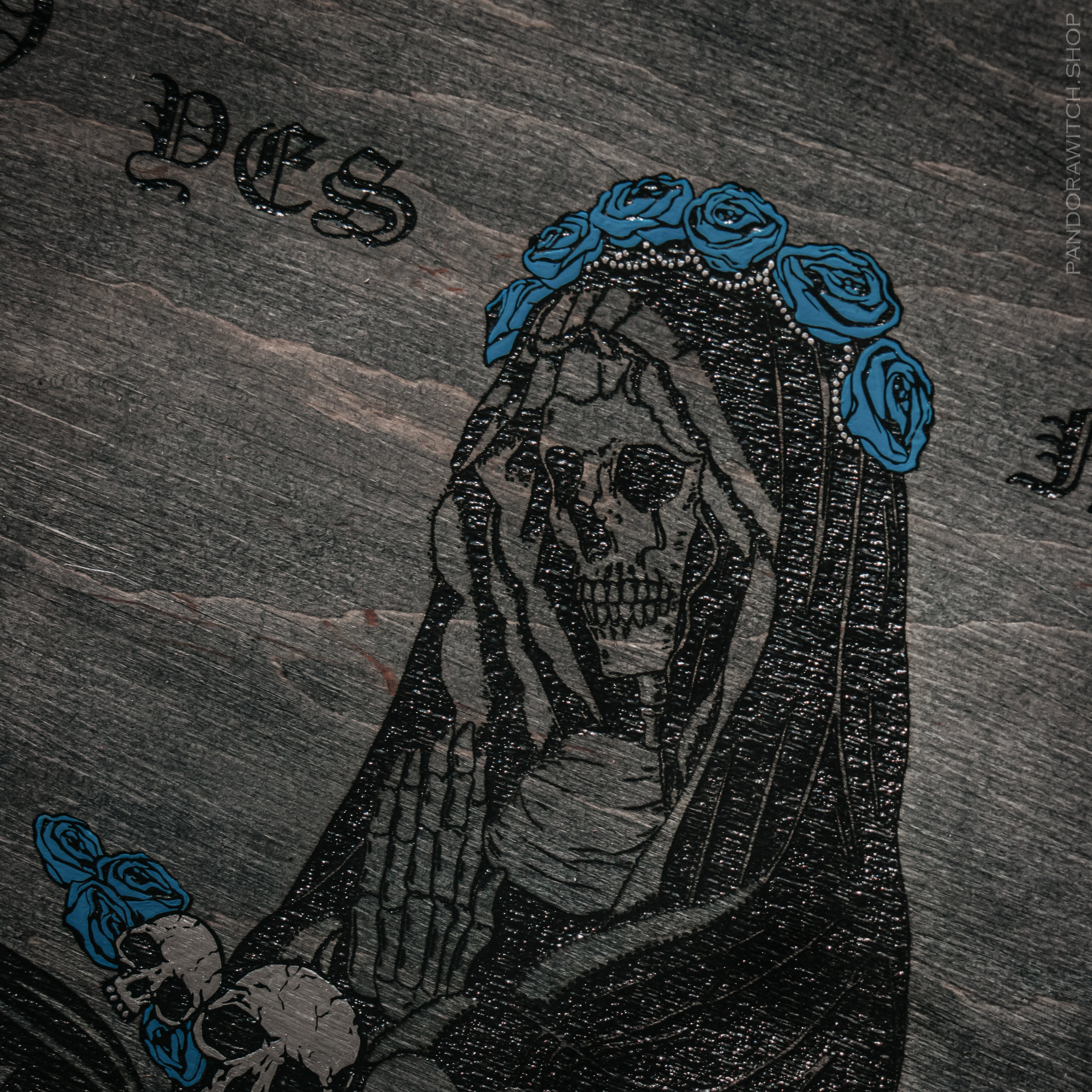 Ouija Board - Santa Muerte - Gray wood