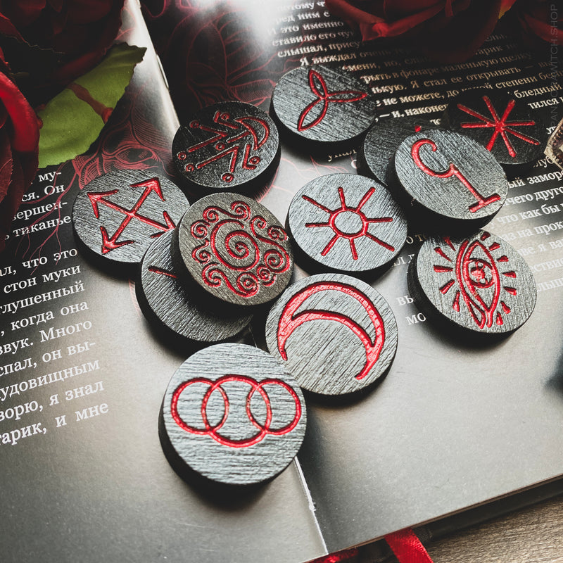 Black and Red Witch Runes