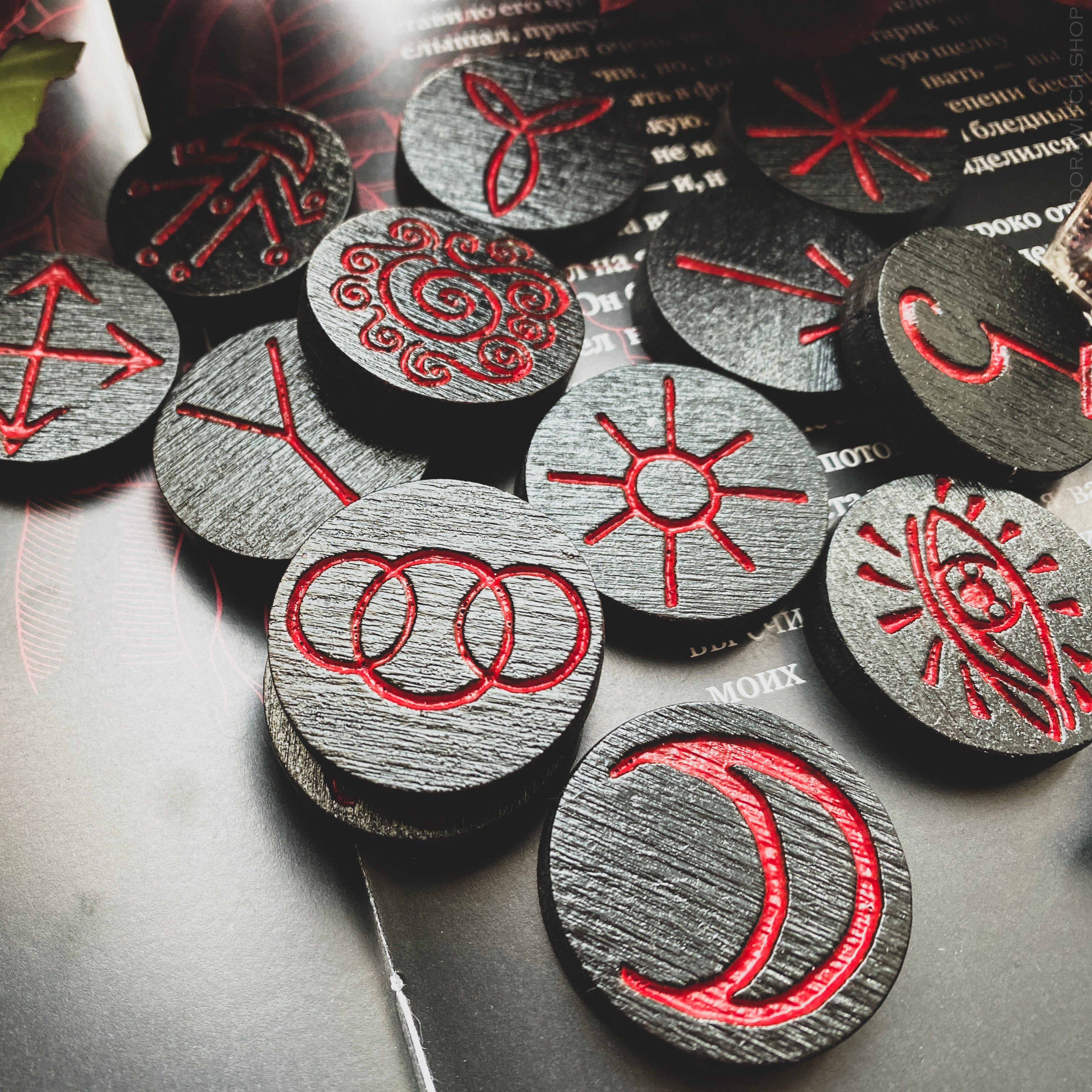 Black and Red Witch Runes