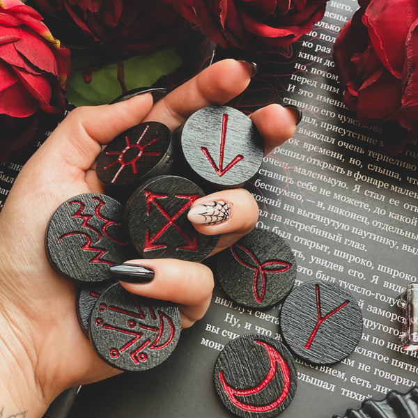 Black and Red Witch Runes
