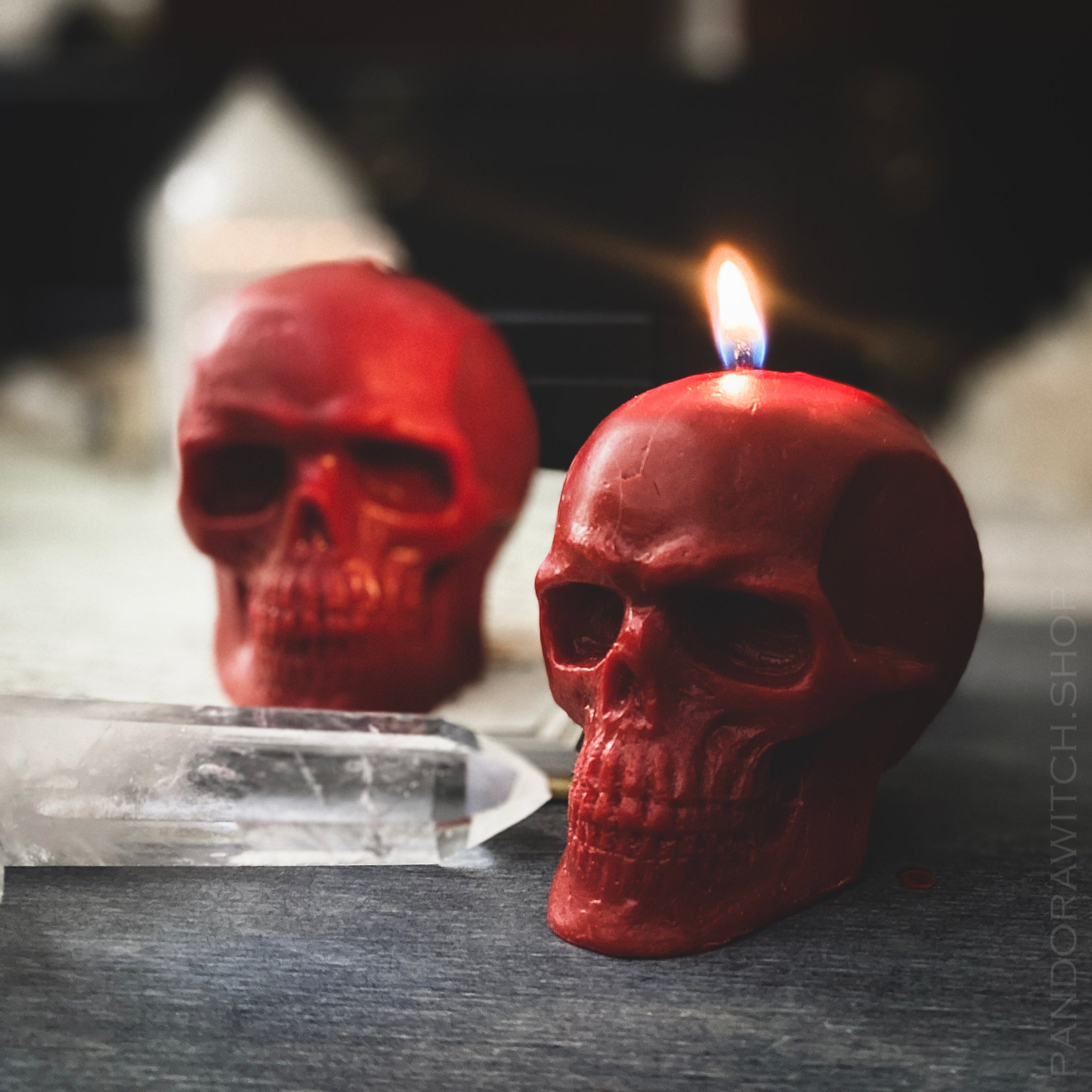 Red skull - Beeswax candle