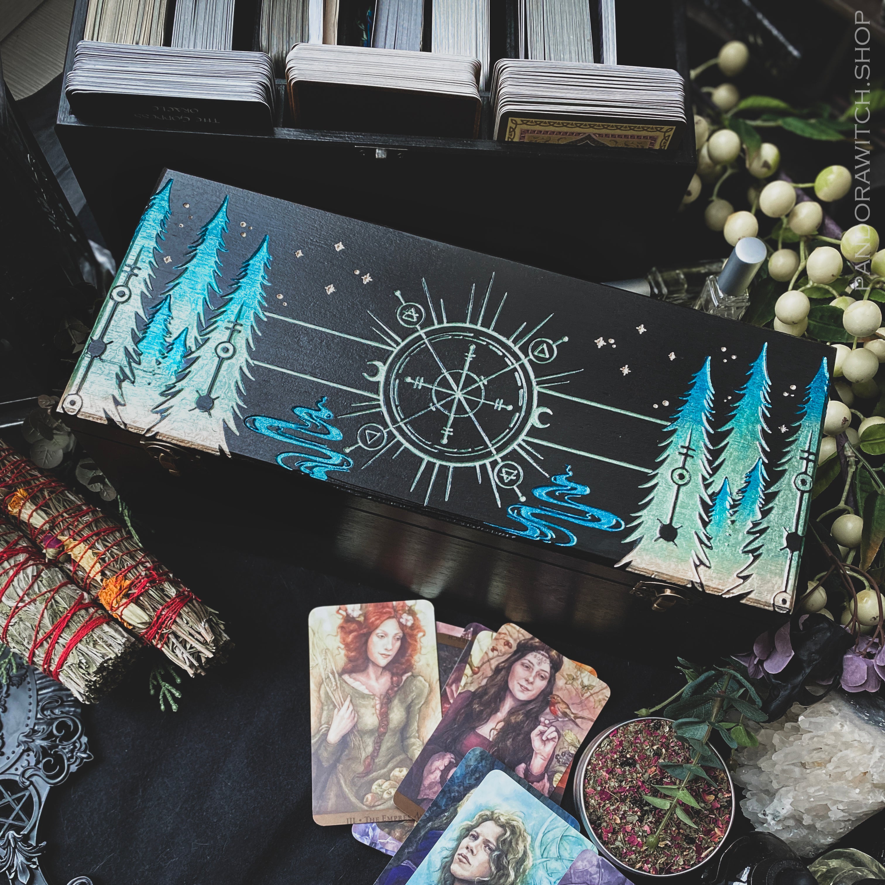 Box for 10 Tarot decks - Enchanted Forest