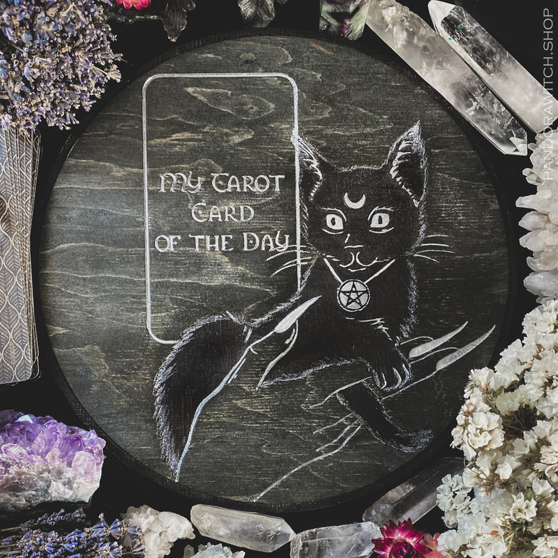 Tarot Board Card of the Day - Witchy Kitten - Gray