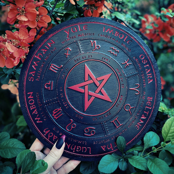 Wheel of the Year - Pentagram - Black\Red