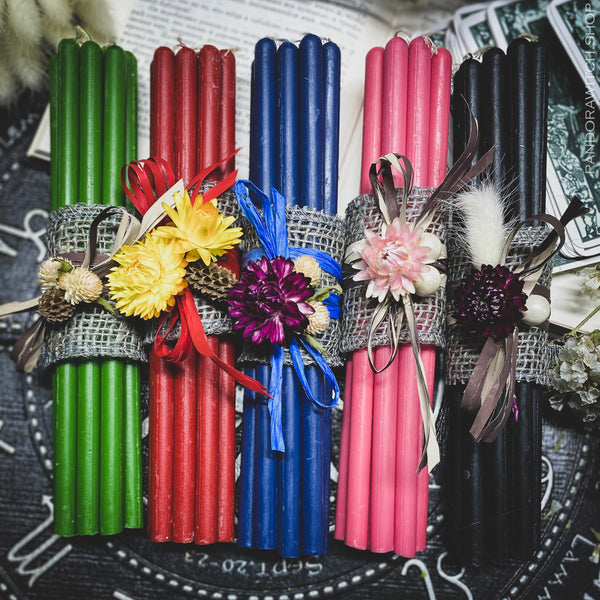 Beeswax candles - 5 Flower Sets