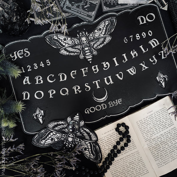 Ouija Board - Black and Silver Death's head moth