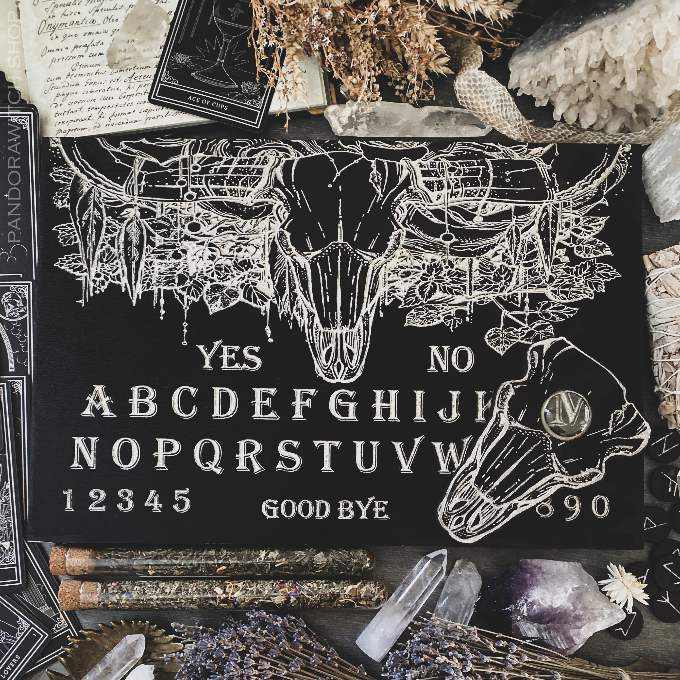 Ouija board - Bull Skull - Black and Silver