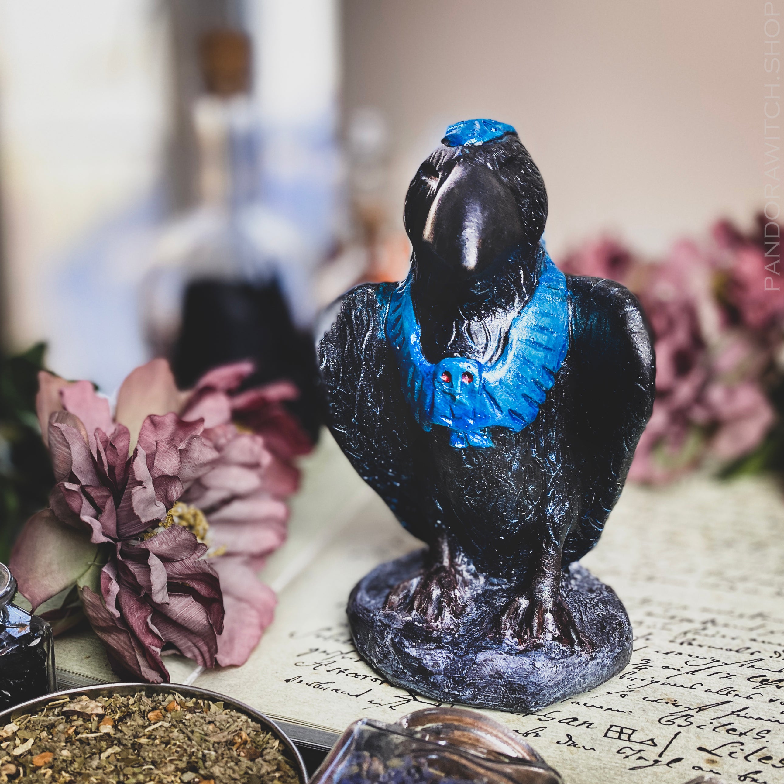 Totem Figure - Raven - Blue