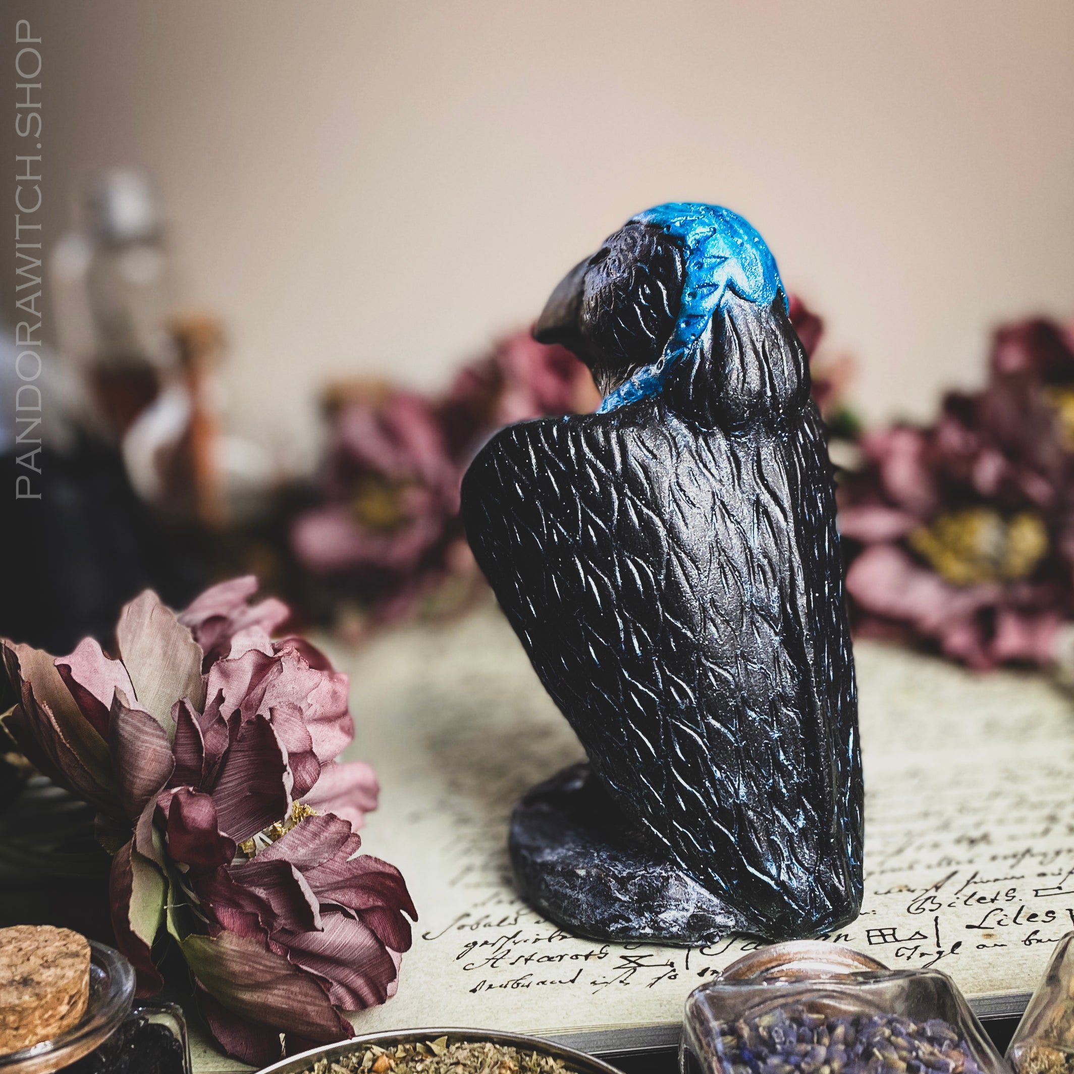 Totem Figure - Raven - Blue