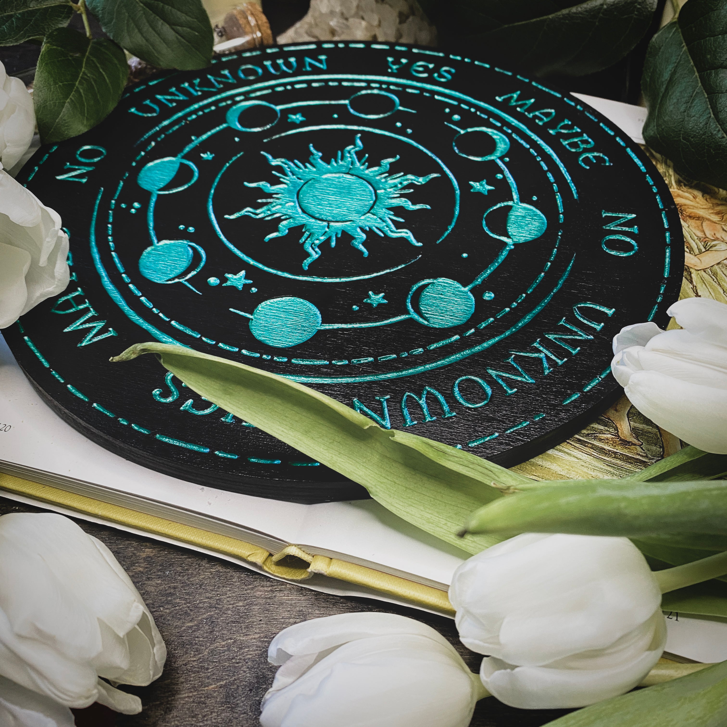 Pendulum Board - Emerald Moon Phase