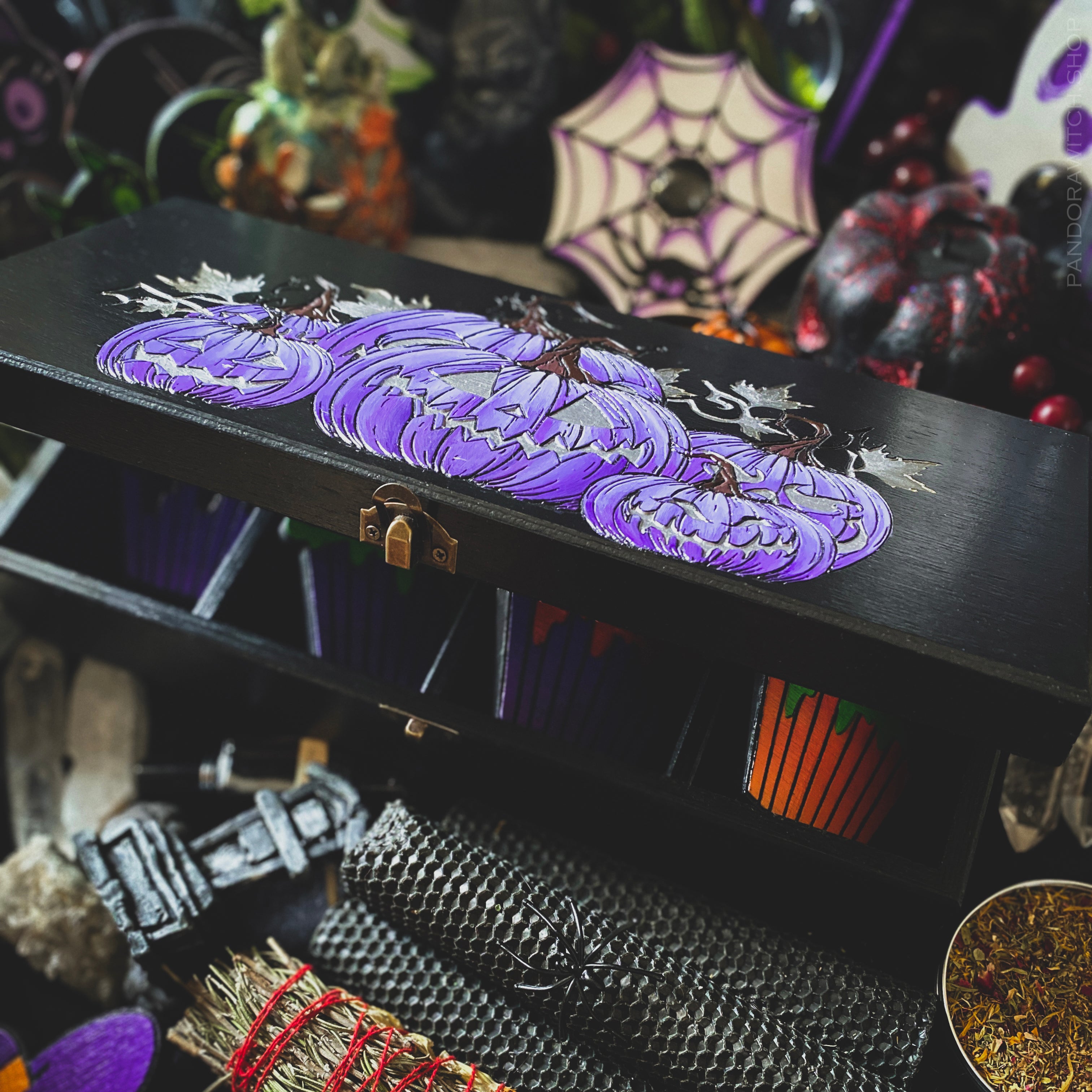 Box - Violet Pumpkin Mood -  For 2 or 4 Tarot decks