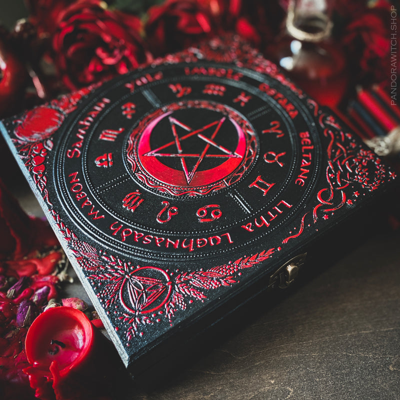 Box - Wheel of the Year PentaMoon - Black and Red
