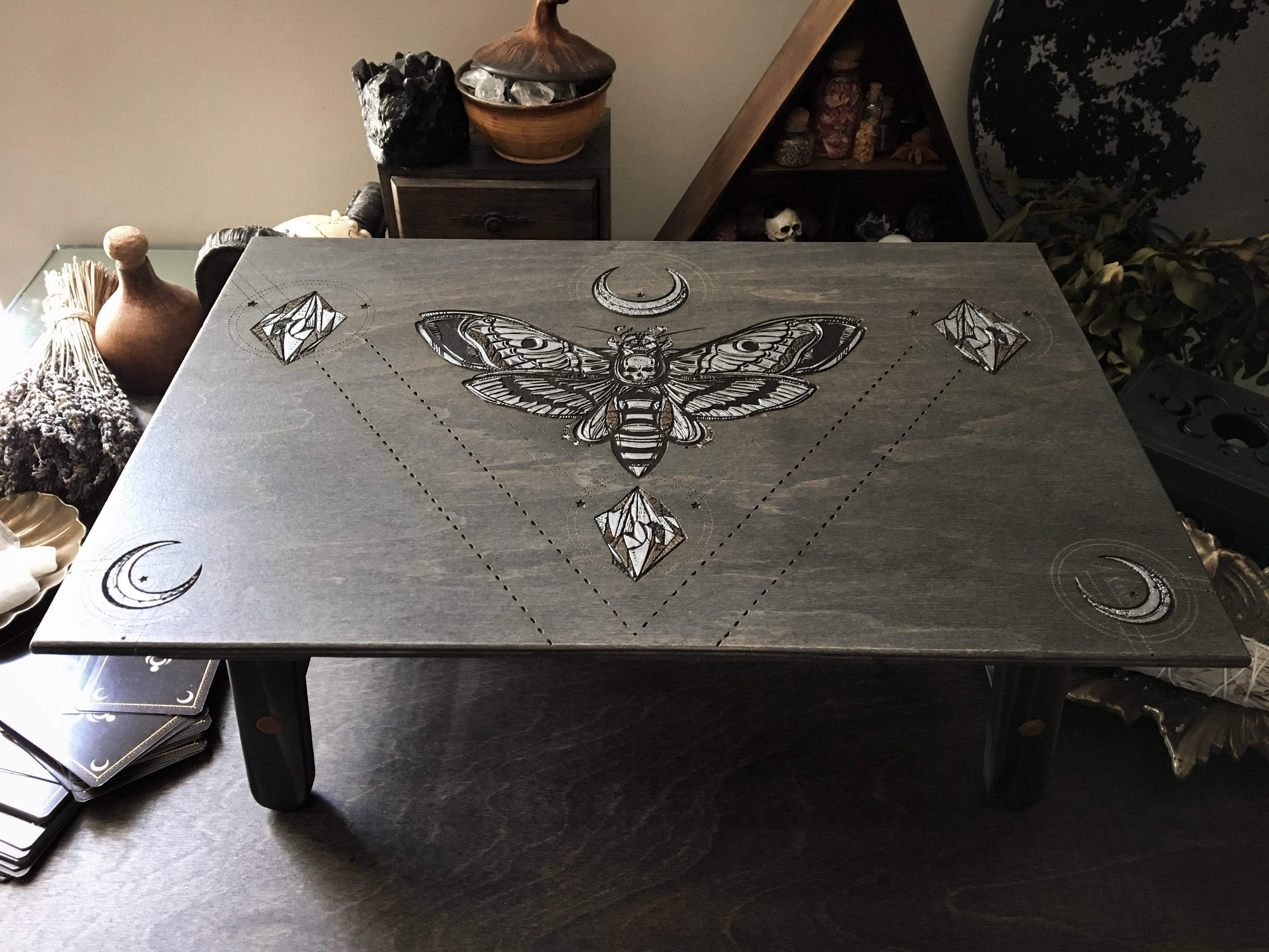 Altar Table "Silver Death's Head Moth"