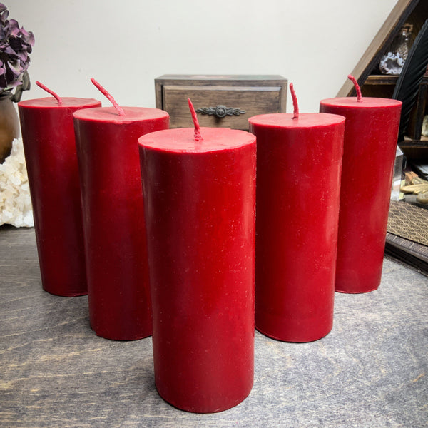 Candle - Big Red Cylinder - Beeswax Candle