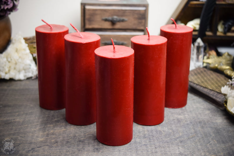 Candle - Big Red Cylinder - Beeswax Candle