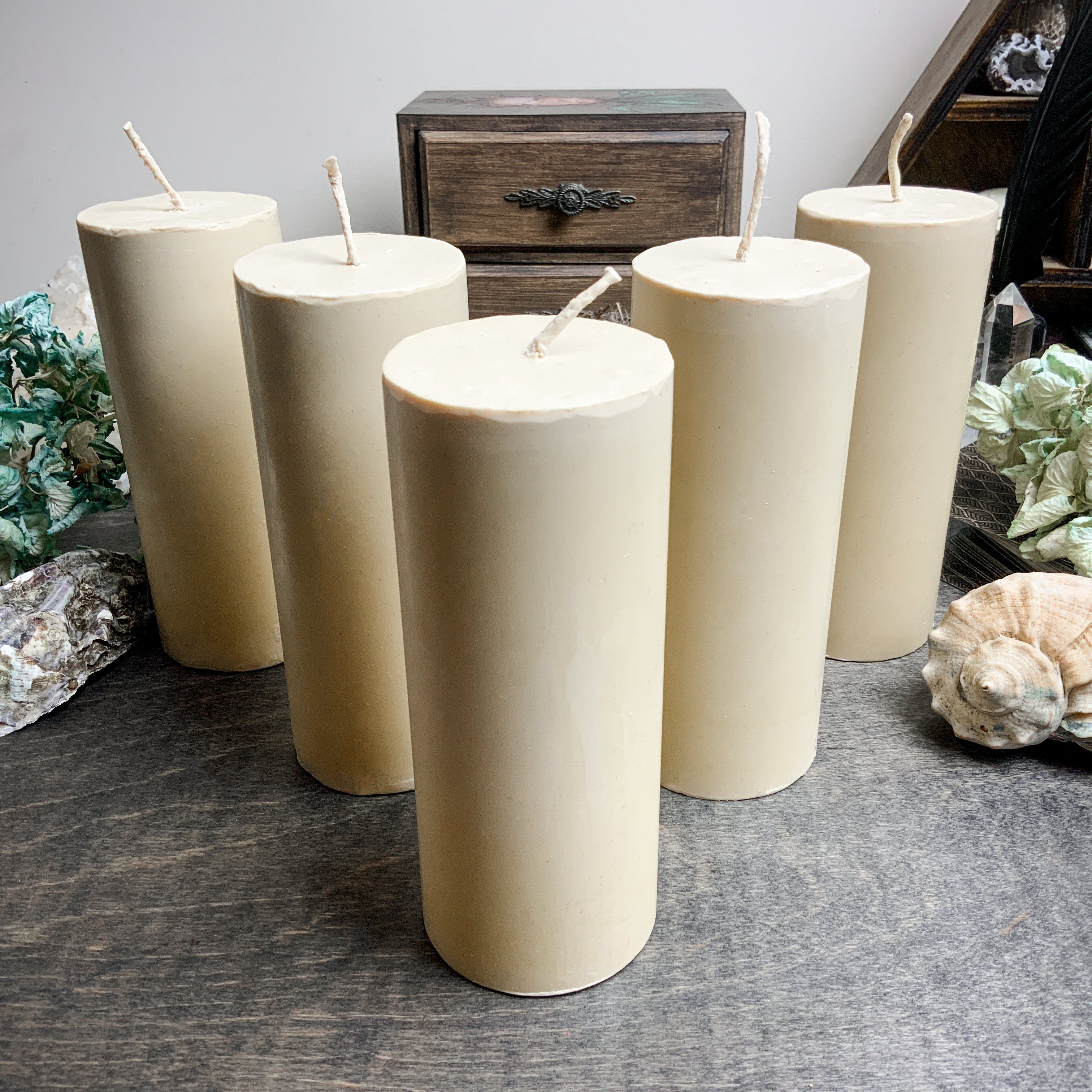 Candle - Big White Cylinder - Beeswax Candle