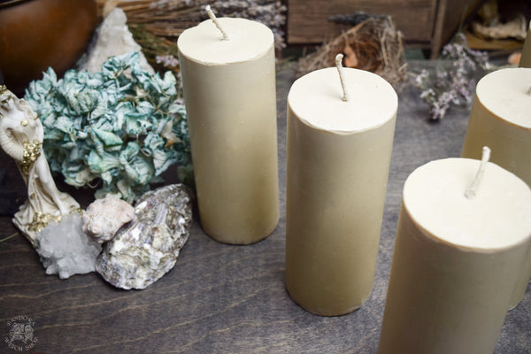 Candle - Big White Cylinder - Beeswax Candle