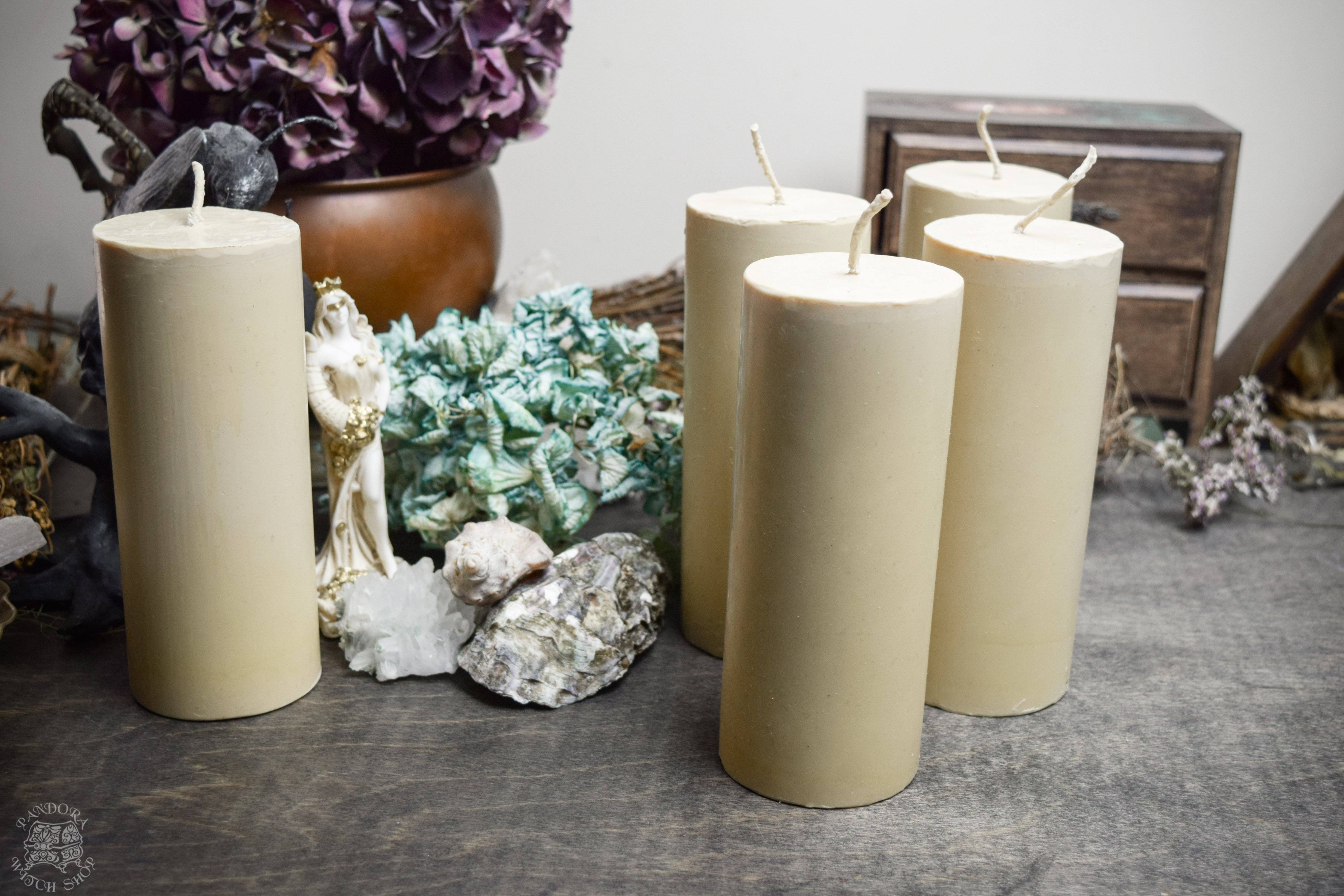 Candle - Big White Cylinder - Beeswax Candle