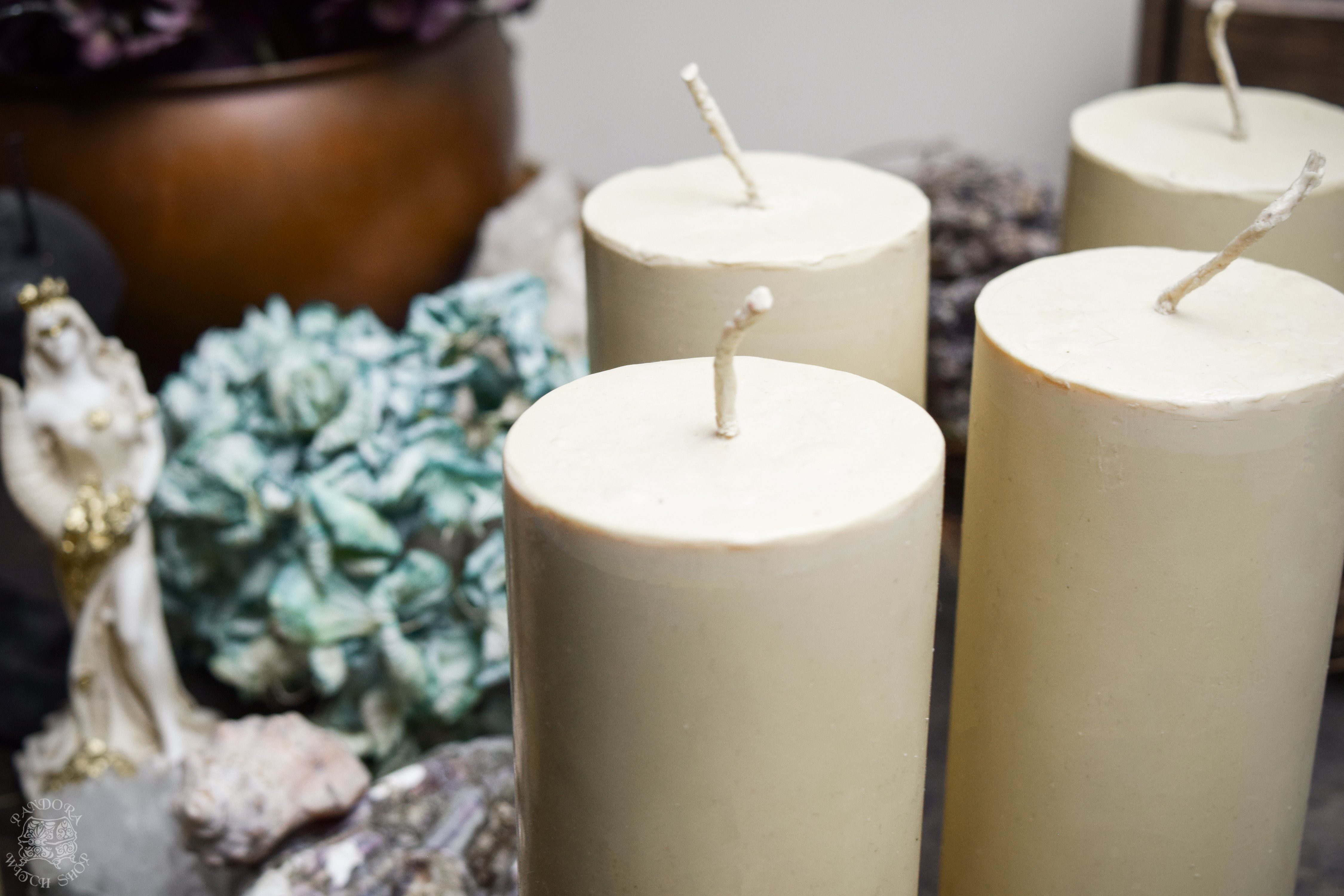 Candle - Big White Cylinder - Beeswax Candle