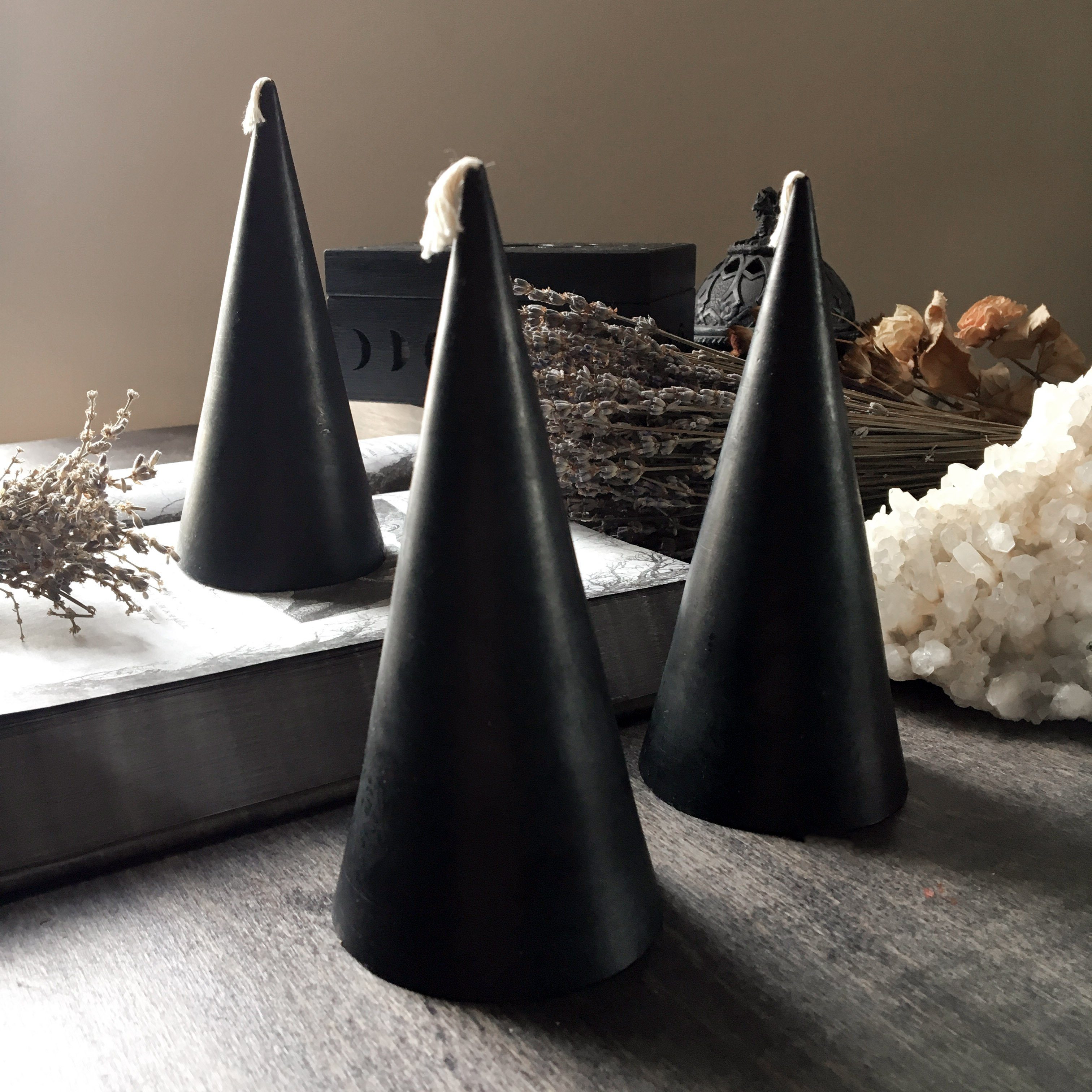 Candle - Black Cone - Beeswax Candle