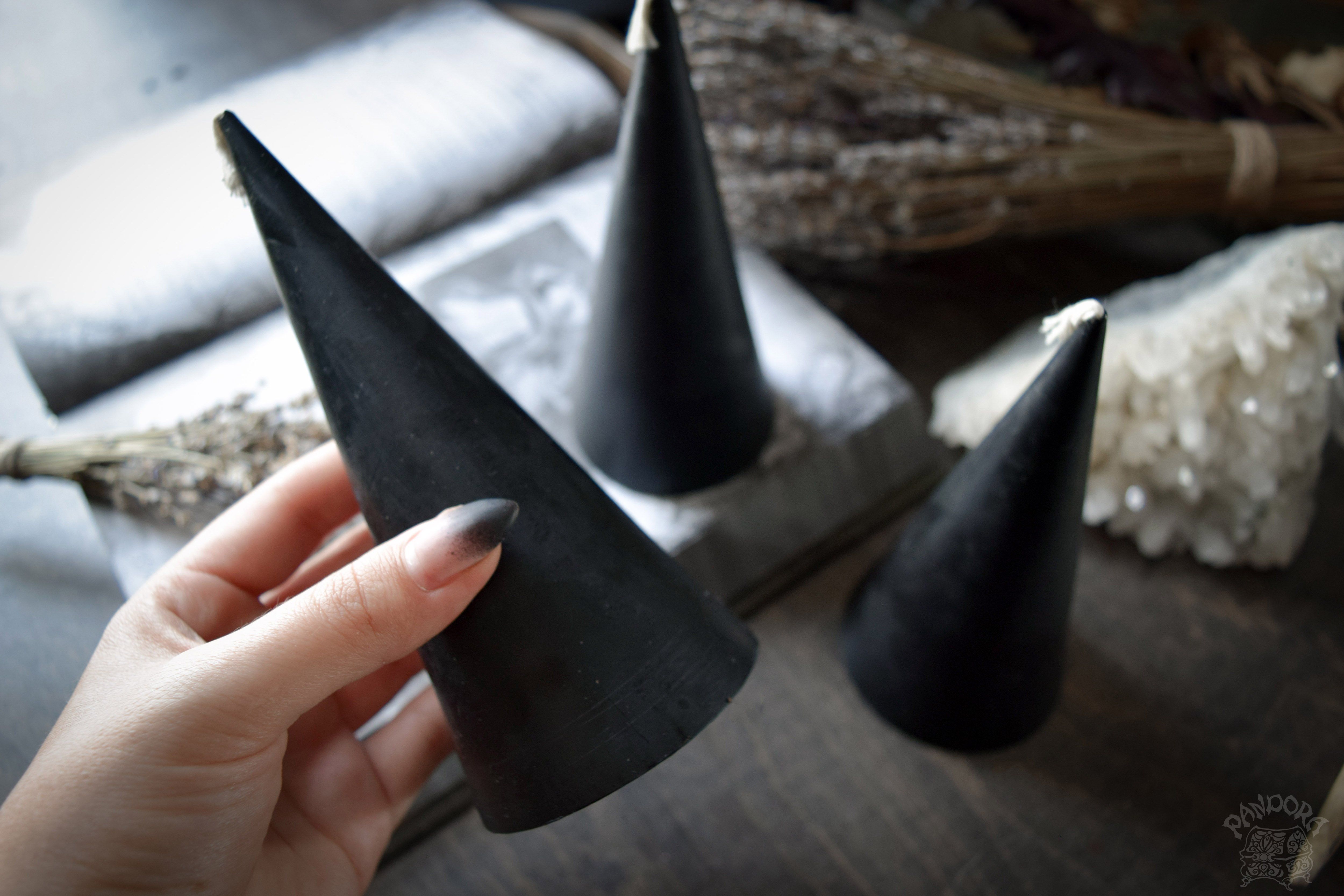 Candle - Black Cone - Beeswax Candle