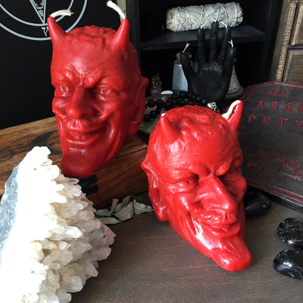 Candle - Devil's Head - Red - Beeswax Candle