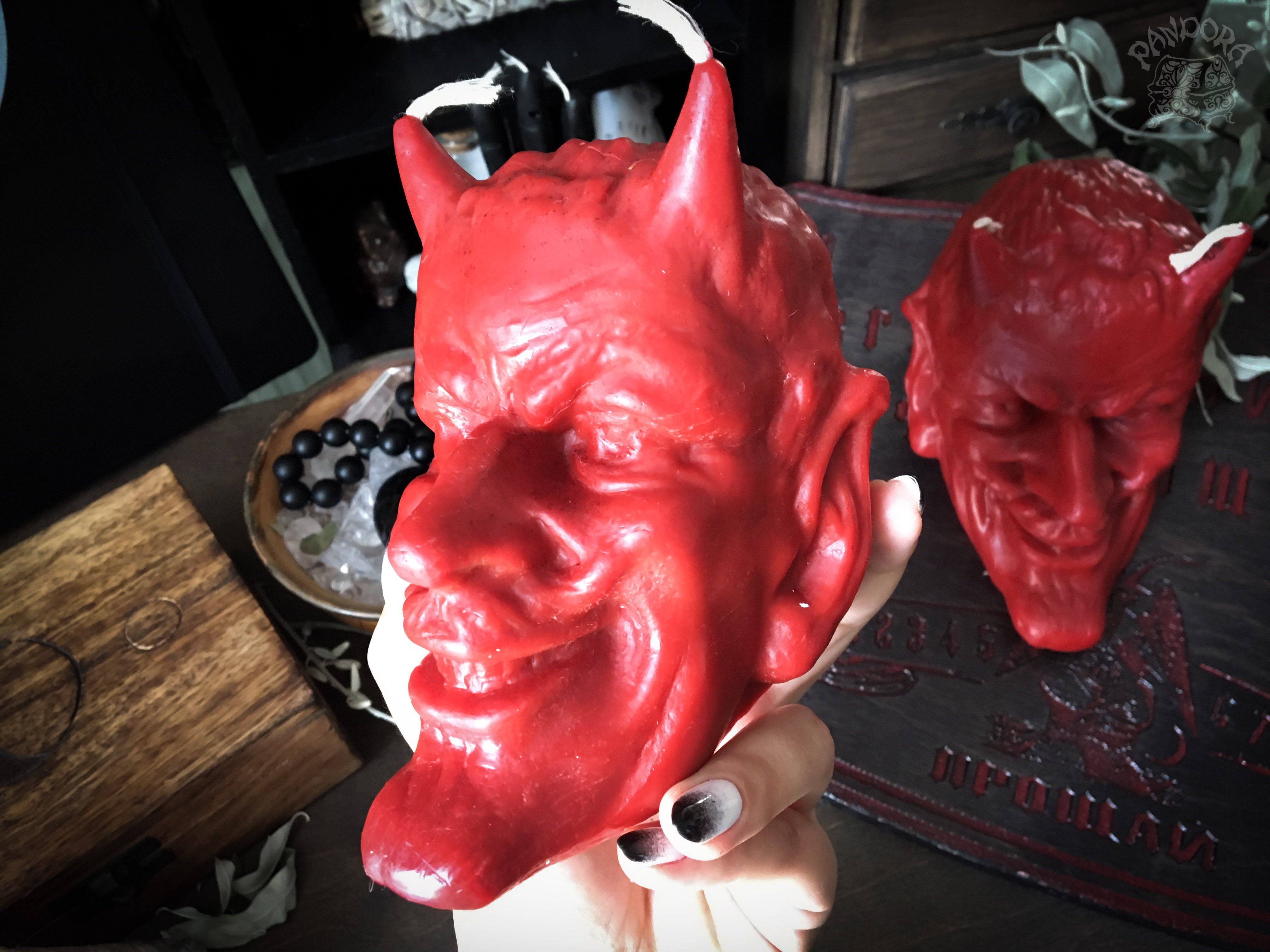 Candle - Devil's Head - Red - Beeswax Candle