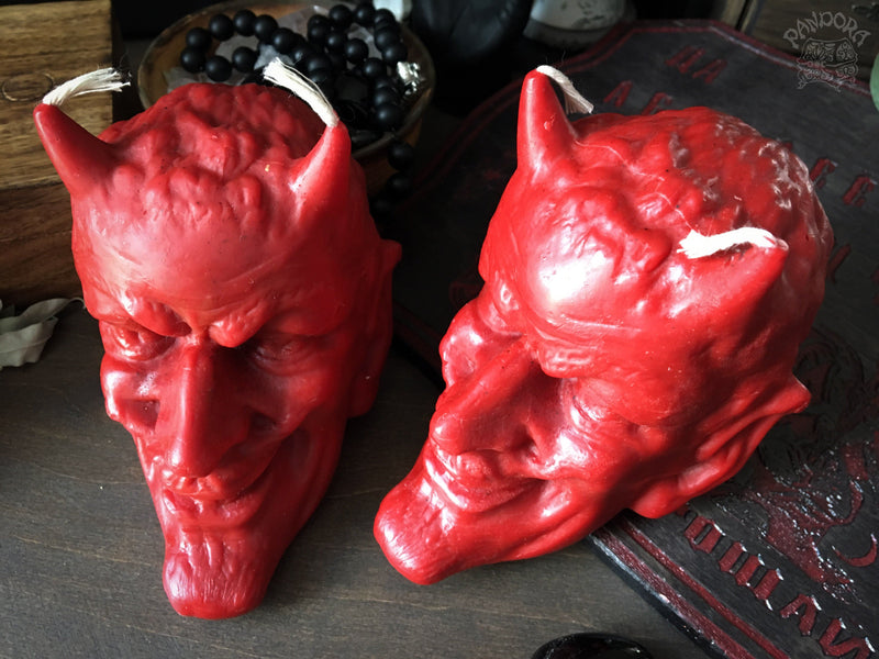 Candle - Devil's Head - Red - Beeswax Candle