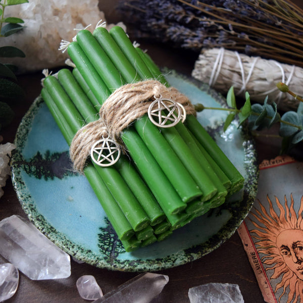 Candle - Green Beeswax Candles