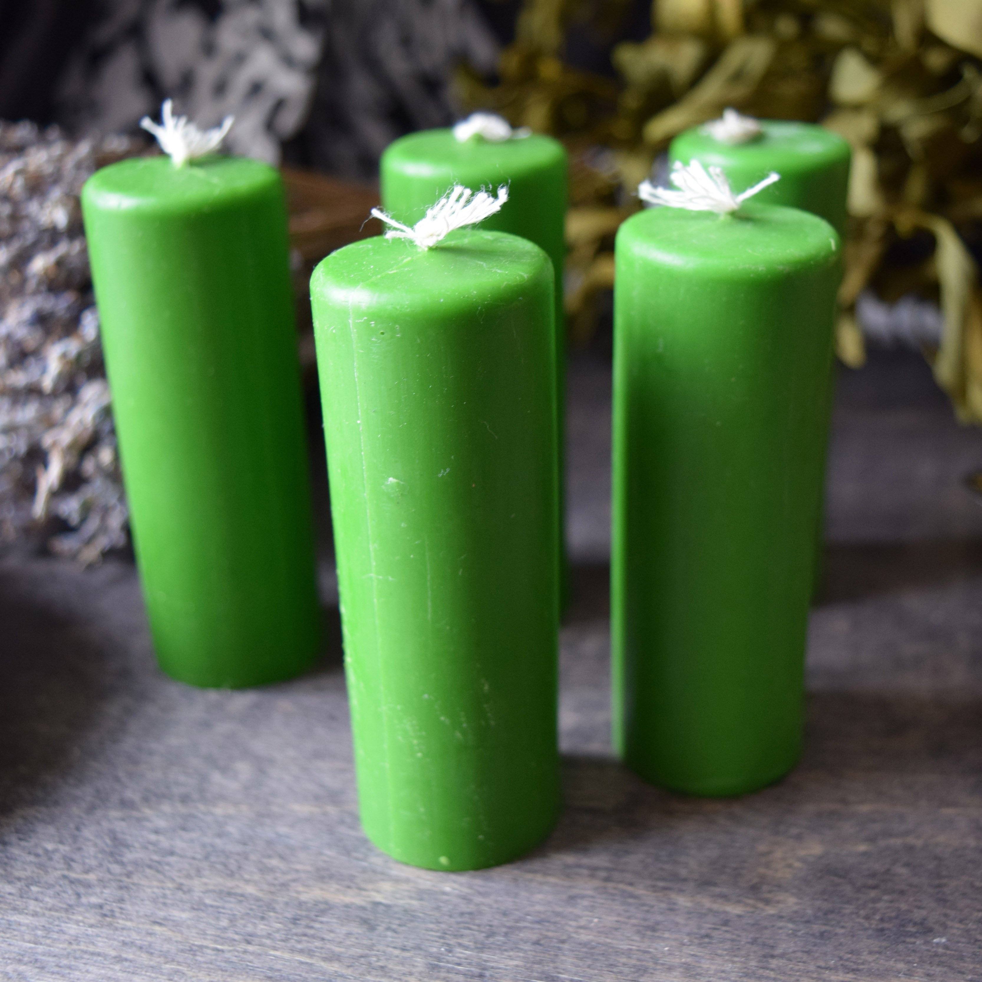 Candle - Green Cylinder - Beeswax Candle