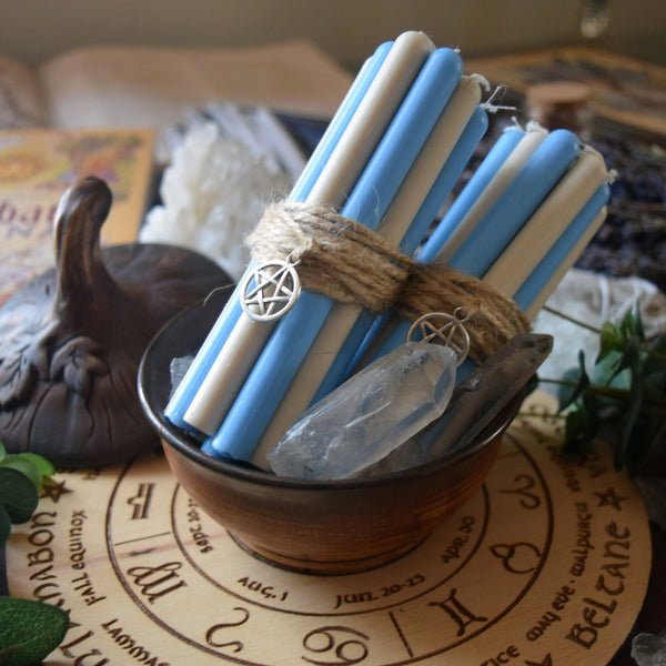 Candle - Imbolc - Wheel Of The Year - Set Of Beeswax Candles