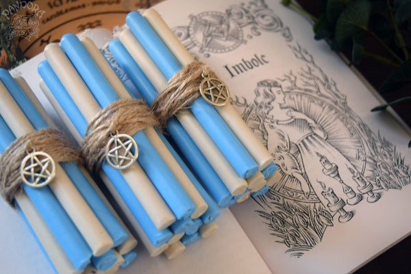 Candle - Imbolc - Wheel Of The Year - Set Of Beeswax Candles