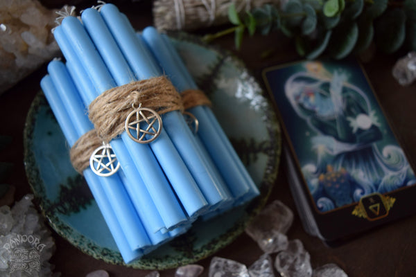 Candle - Light Blue Beeswax Candles