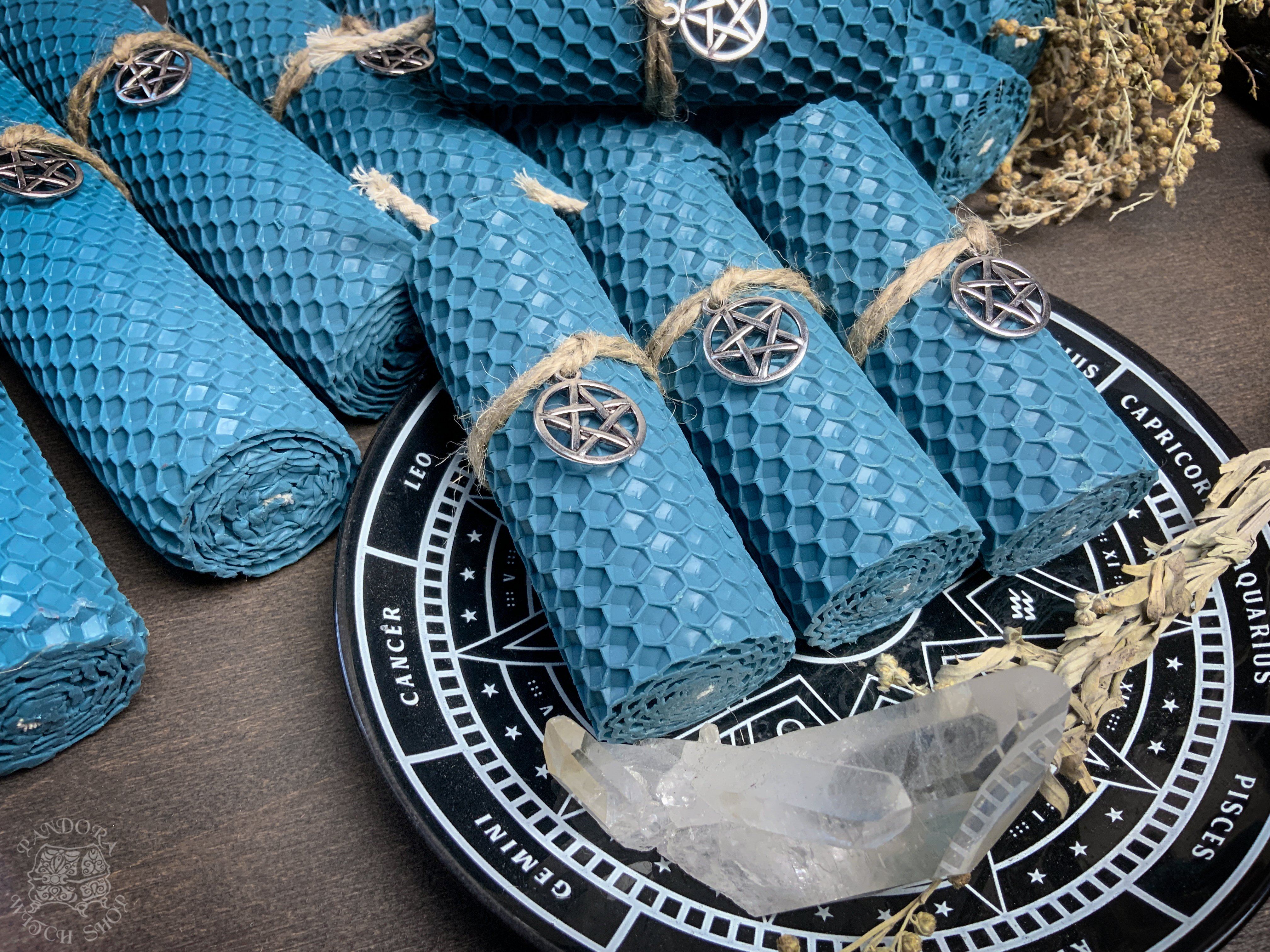 Light blue Honeycomb Candle