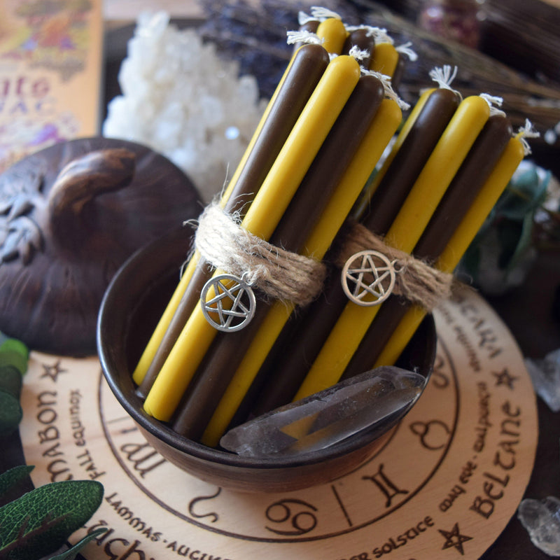 Candle - Lughnasadh, Lammas - Wheel Of The Year - Set Of Beeswax Candles