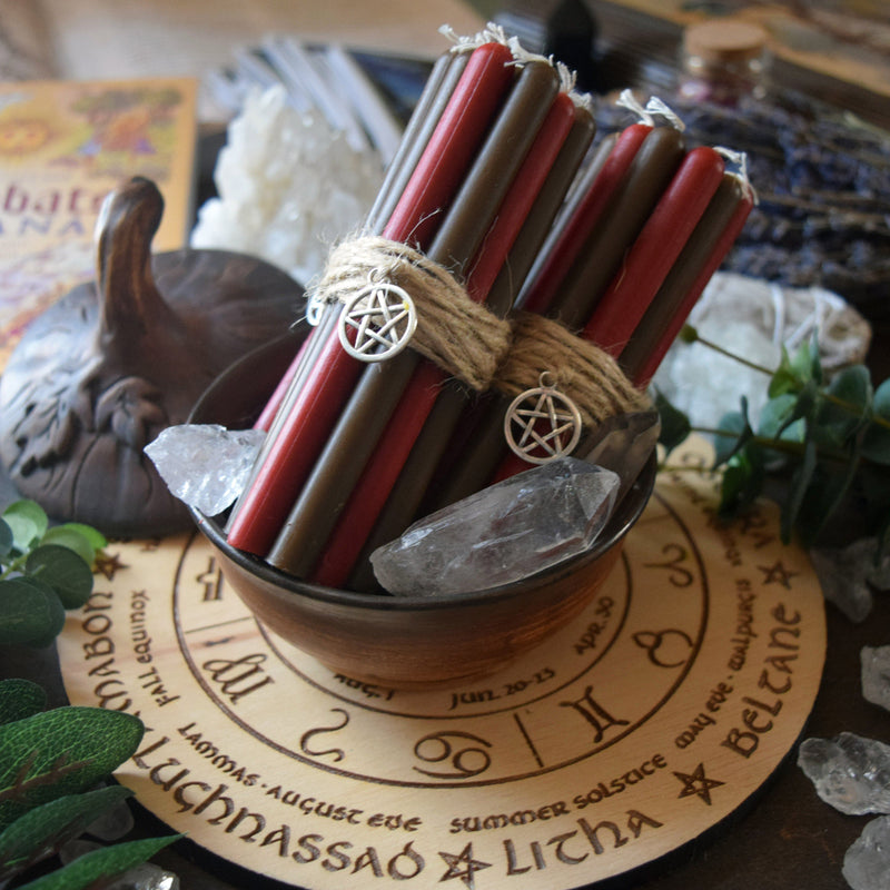 Candle - Mabon - Wheel Of The Year - Set Of Beeswax Candles